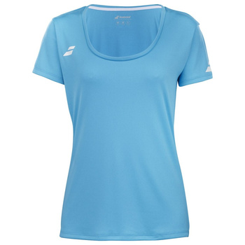 Koszulka tenisowa dziewczęca BABOLAT PLAY CAP SLEEVE TOP GIRL Cyan Blue