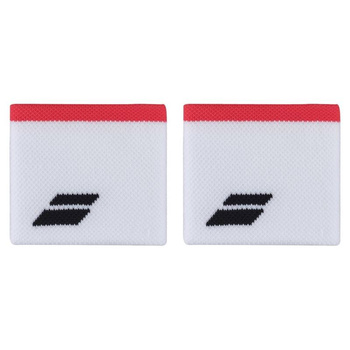 frotki tenisowe na nadgarstek Babolat  LOGO WRISTBAND White/Strike Red