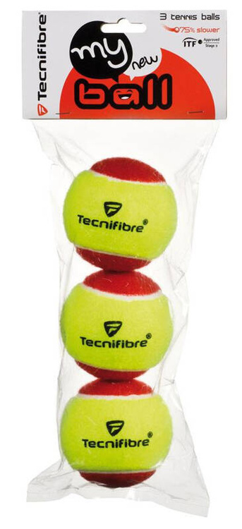 Piłki tenisowe TECNIFIBRE MY NEW BALL STAGE 3 RED (3 szt.)