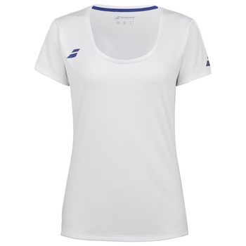 Koszulka tenisowa dziewczęca BABOLAT PLAY CAP SLEEVE TOP GIRL White