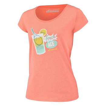 koszulka tenisowa damska BABOLAT EXERCISE MESSAGE TEE WOMEN  Fluo Strike