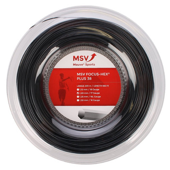 Naciąg tenisowy MSV FOCUS HEX PLUS 38 szpula 200M BLACK