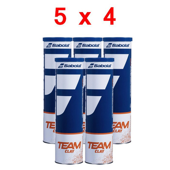 5 puszek x 4sztuki -Piłki tenisowe BABOLAT TEAM  CLAY (4szt.)