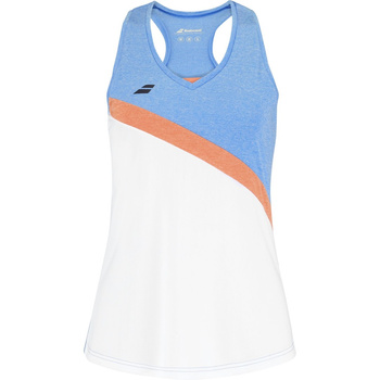 Koszulka tenisowa dziewczęca BABOLAT PLAY TANK TOP White/Blithe Blue 