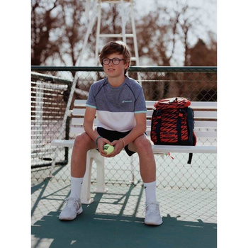 koszulka tenisowa chłopięca BABOLAT PLAY CREW NECK TEE BOY White/Blue