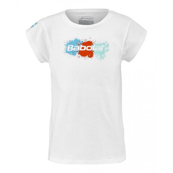 koszulka tenisowa dziewczęca BABOLAT EXERCISE / biała