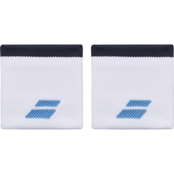 Frotki tenisowe na nadgarstek Babolat  LOGO WRISTBAND White/Drive Blue