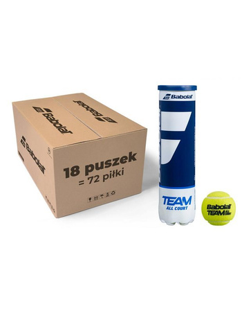 Piłki tenisowe BABOLAT TEAM ALL COURT (4szt.) x 18 puszek / KARTON