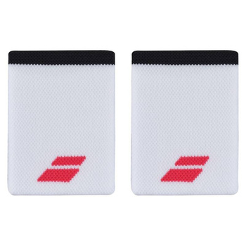 frotki tenisowe na nadgarstek Babolat LOGO JUMBO WRISTBAND White/Strike Red