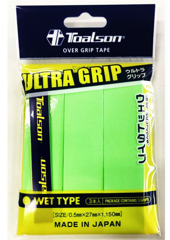 Owijki tenisowe TOALSON ULTRA GRIP x 3 / ZIELONY