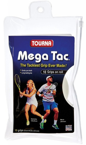 owijki tenisowe TOURNA MEGA TAC  x10sztuk / white