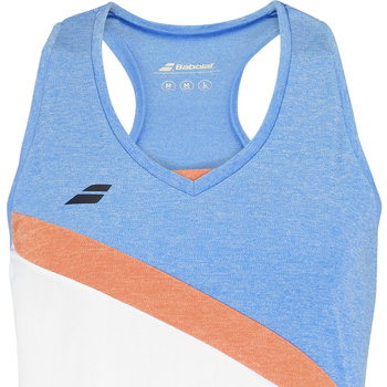 Koszulka tenisowa dziewczęca BABOLAT PLAY TANK TOP White/Blithe Blue 